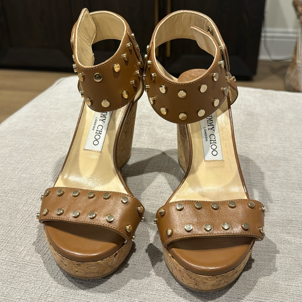 ⭐️ JIMMY CHOO ⭐️ WEDGES W/ GOLD STUDS